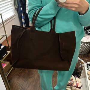 Brown suede tote